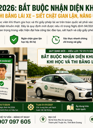 Từ 1/7/2026: Bắt buộc nhận diện khuôn mặt khi học và thi bằng lái xe