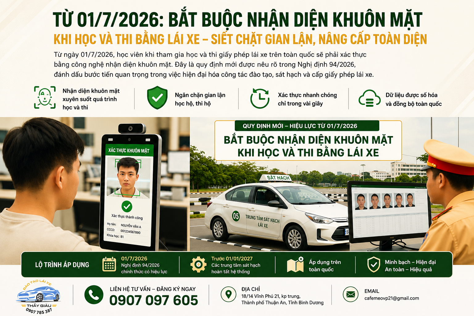 QUY ĐINH MỚI KHI HỌC LÁI XE